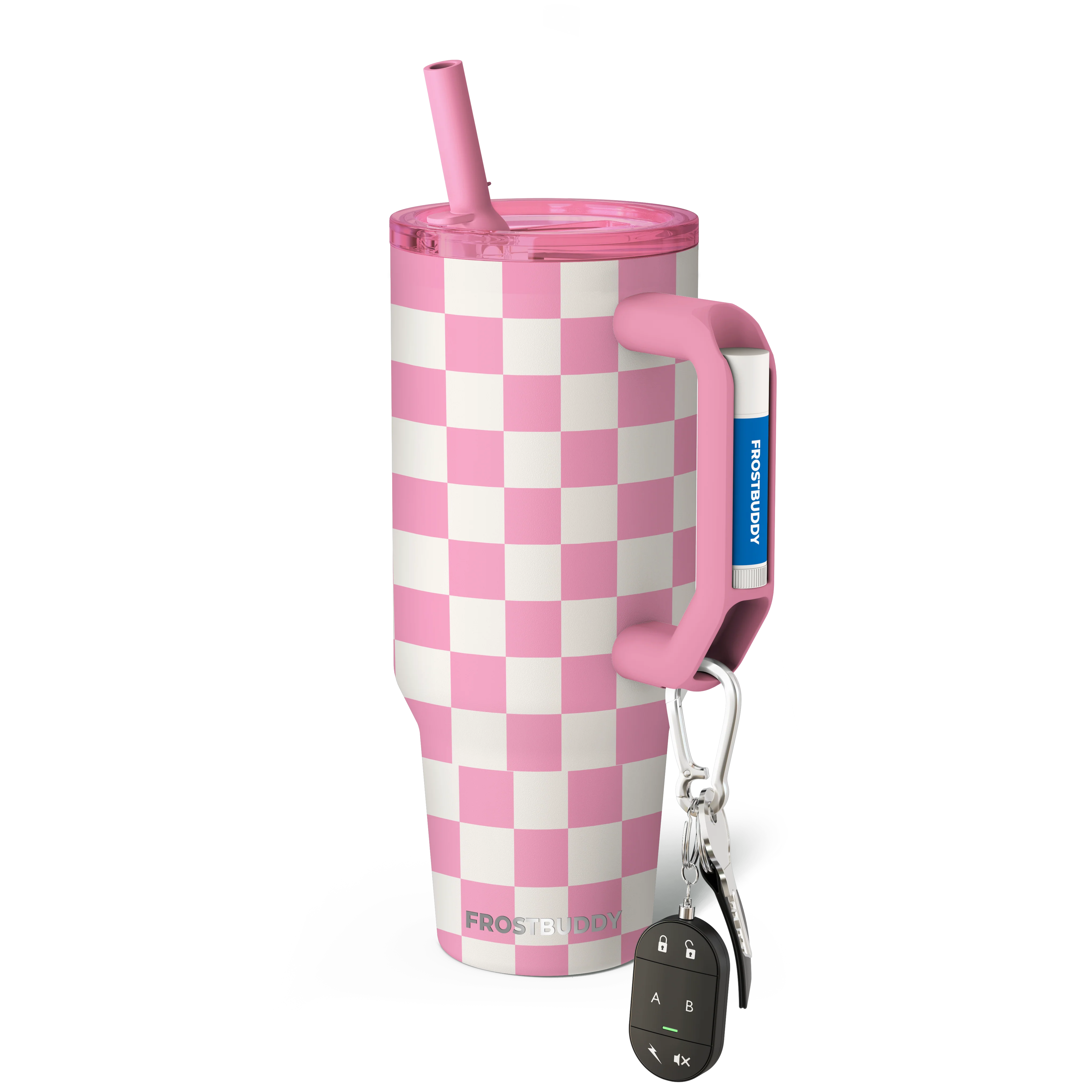Thicc Buddy 40oz | Pink Checkered